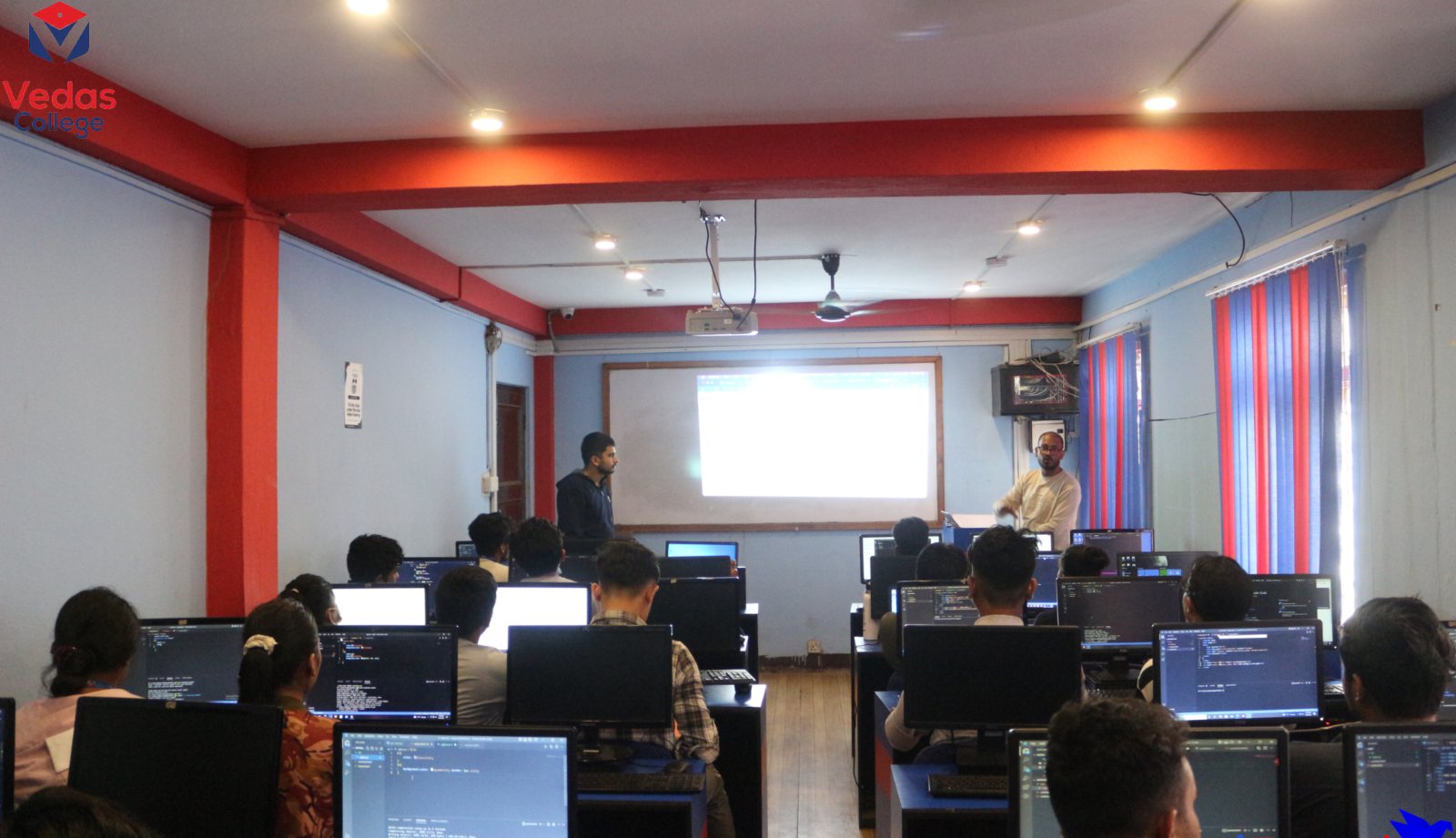 Life at Vedas College — students at work in the computer lab